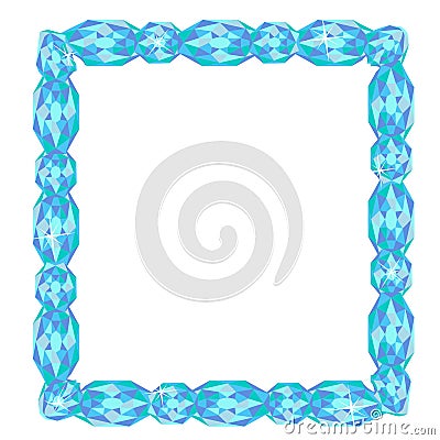 Shining glamour gemâ€™s crystal frame necklace vector isolated Stock Photo